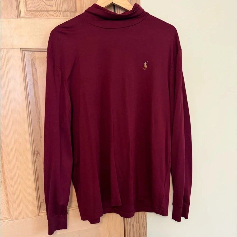 Ralph Lauren Men's Burgundy Turtleneck Sweater